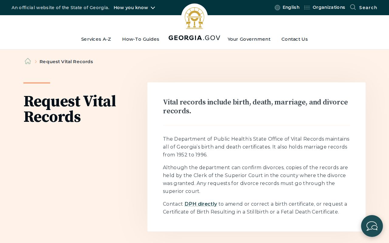Pooler residents directory Georgia vital records requests