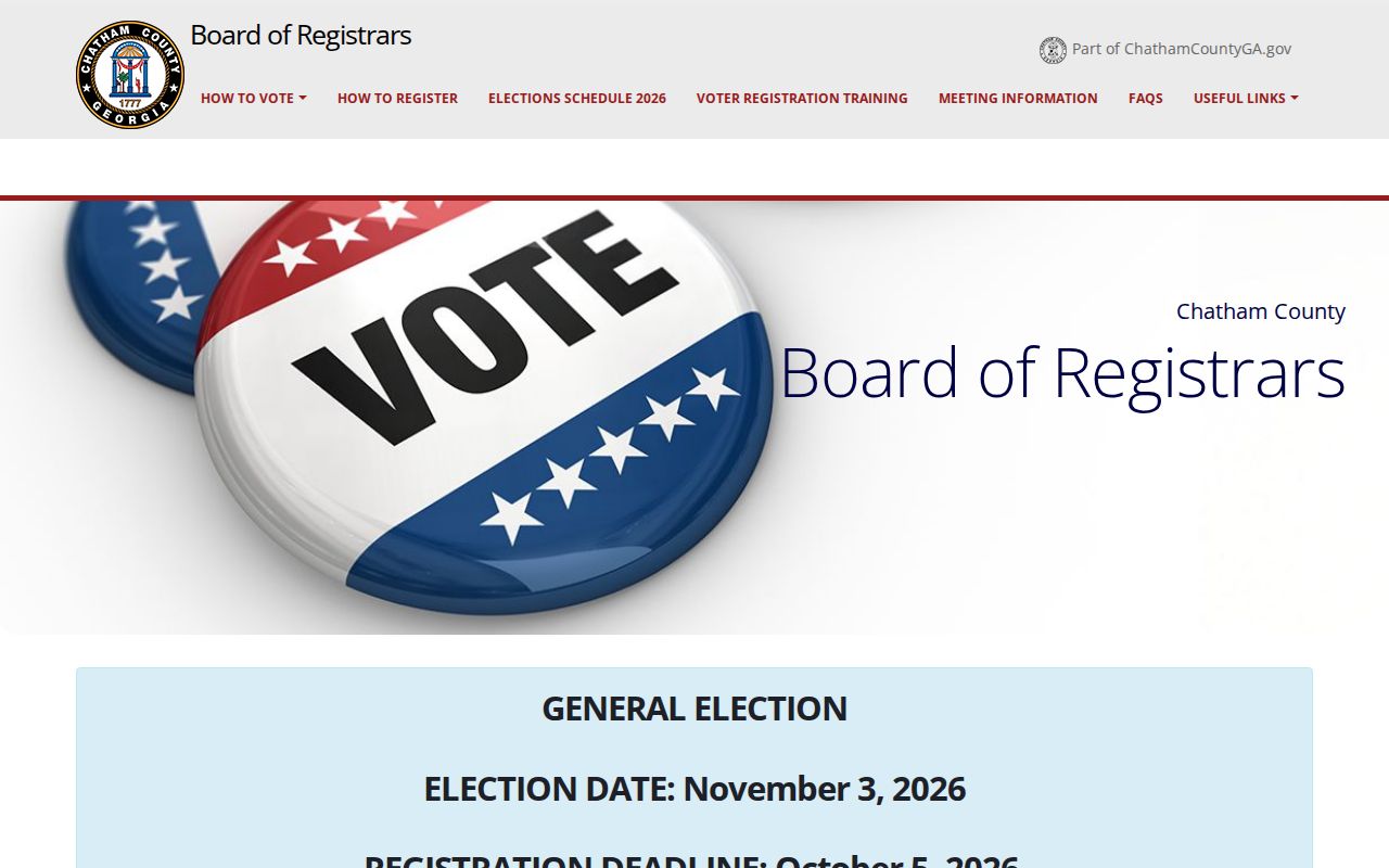 Pooler neighbors Chatham voter registration office