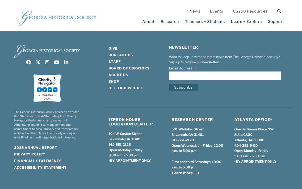Georgia Historical Society research resources for Pooler house history