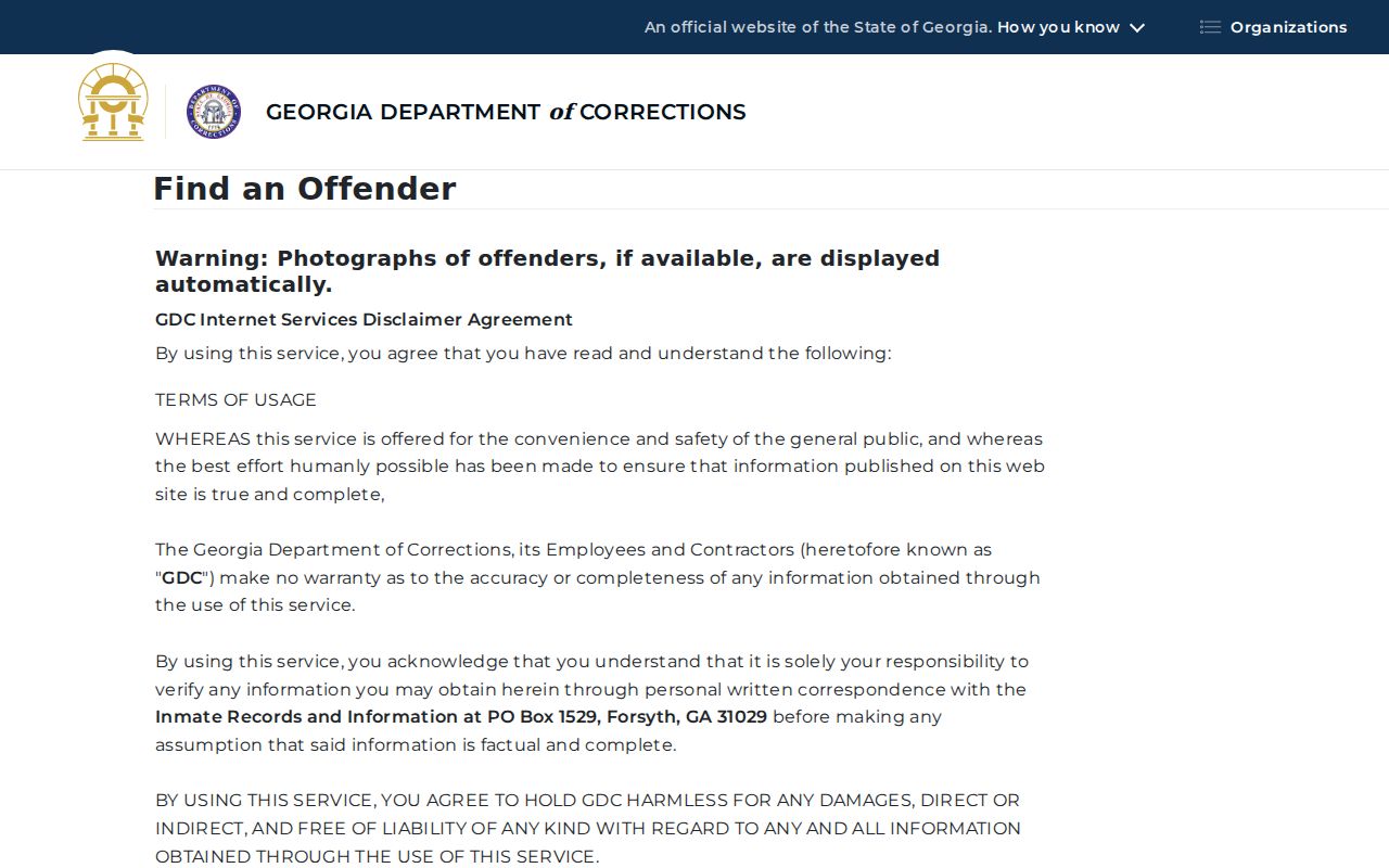 Pooler resident lookup Georgia Department of Corrections search