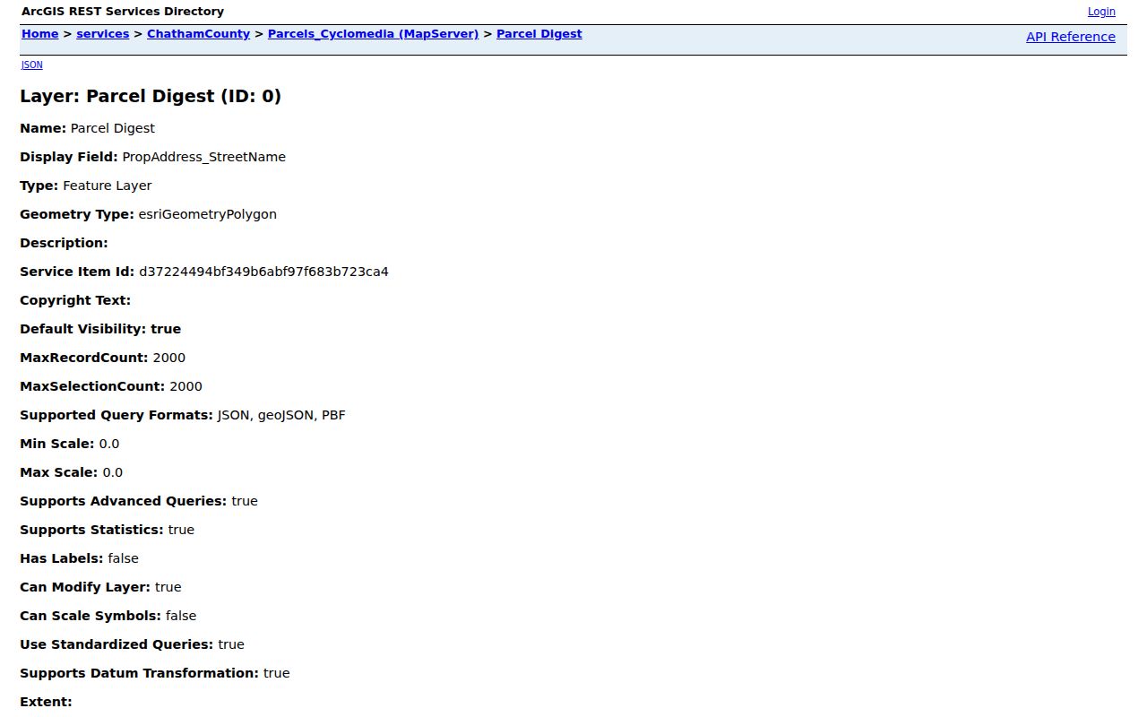 Chatham County parcel data service used for Pooler street searches